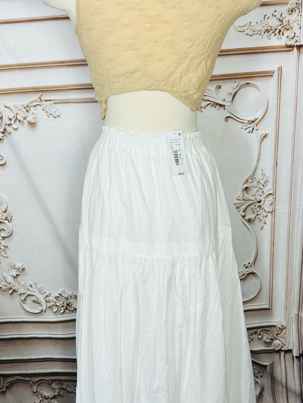 Blu Pepper White Tiered Maxi Skirt - Picture 6 of 14